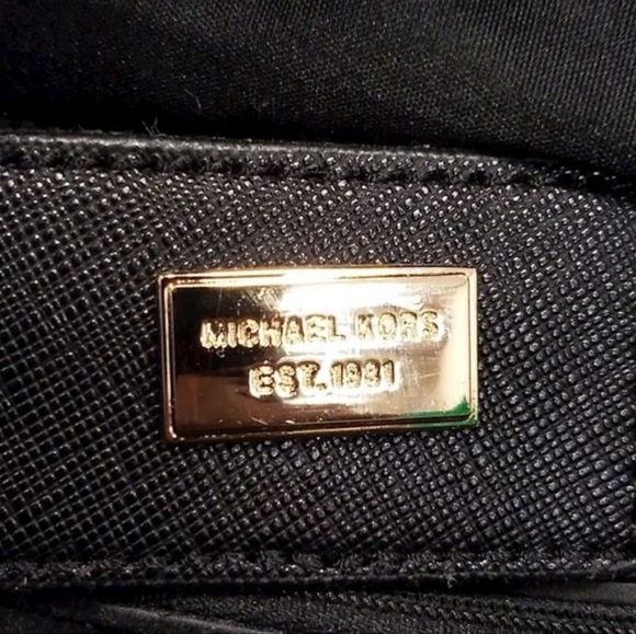 Michael Kors Women's Black Leather Double Handle Satchel Bag - Picture 2 of 7